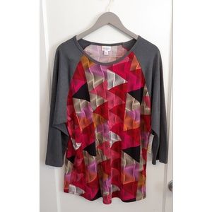 NWT - LuLaRoe 3XL Randy - Gray and Red - Plus Size